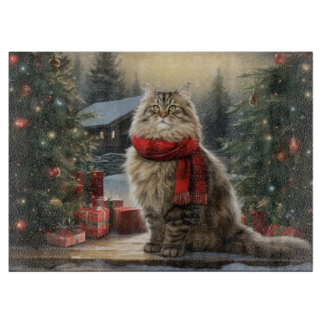 Sibirisk katt i snö jul (Framsidan)