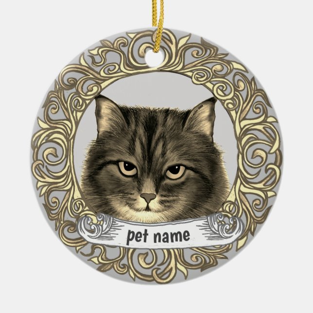 Sibirisk katt  Kärleksminnesornament Julgransprydnad Keramik (Framsidan)