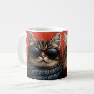Sibirisk katt med hjärtrusor Alla hjärtans dag Kaffemugg