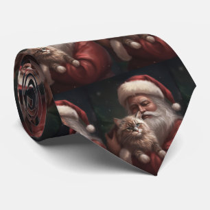 Sibirisk katt med Santa Claus festliga jul Slips