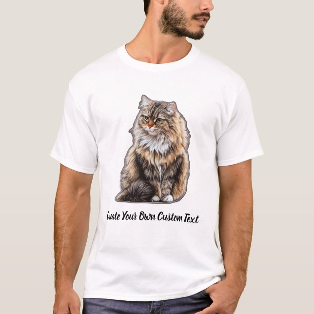 Sibirisk katt Skapa din egen anpassade text  T Shirt (Framsida)