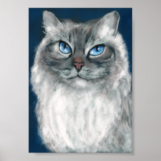 Sibirisk katt tryck