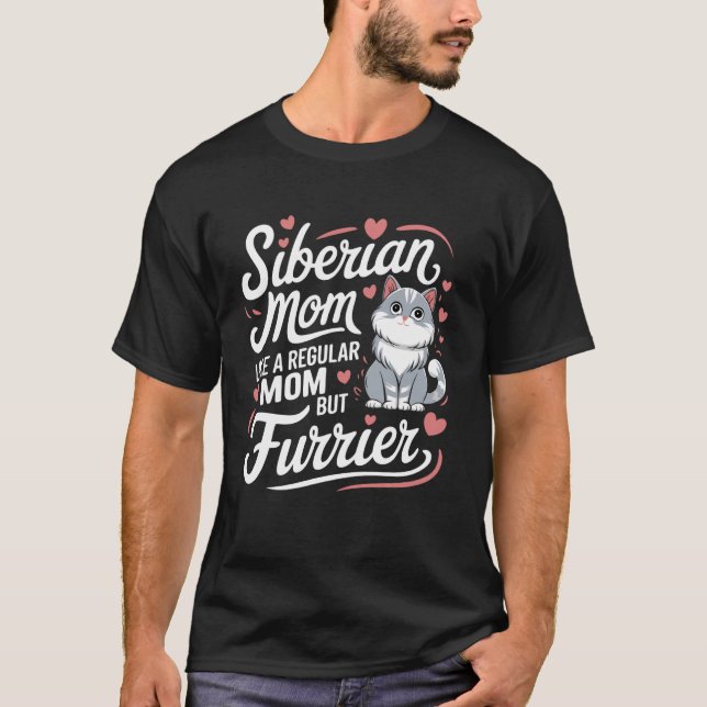 Sibirisk Mamma Kattägare T Shirt (Framsida)