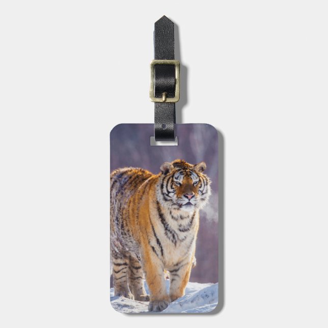 Sibirisk tiger i snö, Kina Bagagebricka (Vertikal Framsida)