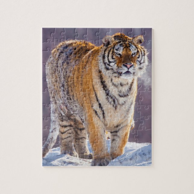 Sibirisk tiger i snö, Kina Pussel (Vertikal)