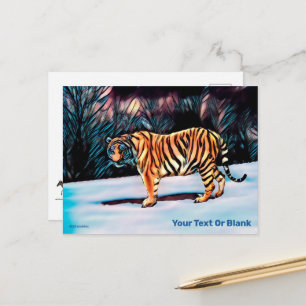 Sibirisk Tiger Postkort Vykort