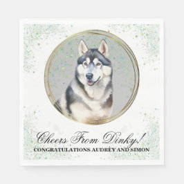 Sibiriska Bröllop-blöjor med Hundar-foto Pappersservett