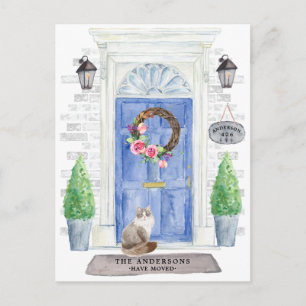 Sibiriska Cat Flytta Announement Postcard Vykort