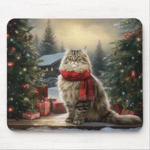 Sibiriska Kat vid jul i Snö Musmatta