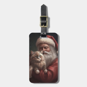 Sibiriska katt med Jultomten jultomte Bagagebricka