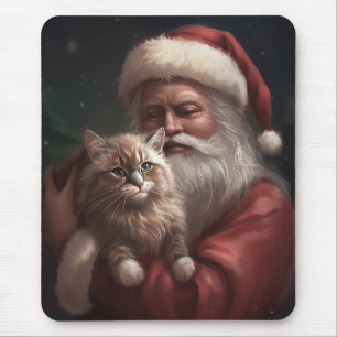 Sibiriska katt med Jultomten jultomte Musmatta