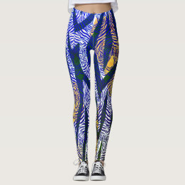 Sibiriska tigerblått mönster Leggings