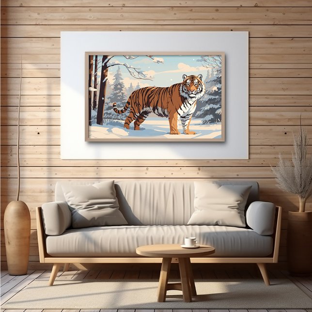 Sibiriska tigern i Skogen - Ai Poster (Skapare uppladdad)