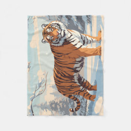 Sibiriska tigern i Skogen Fleecefilt