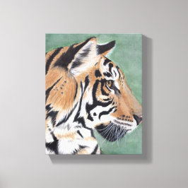 Sibiriska tigern Original Watercolor Wall Art Biet Canvastryck