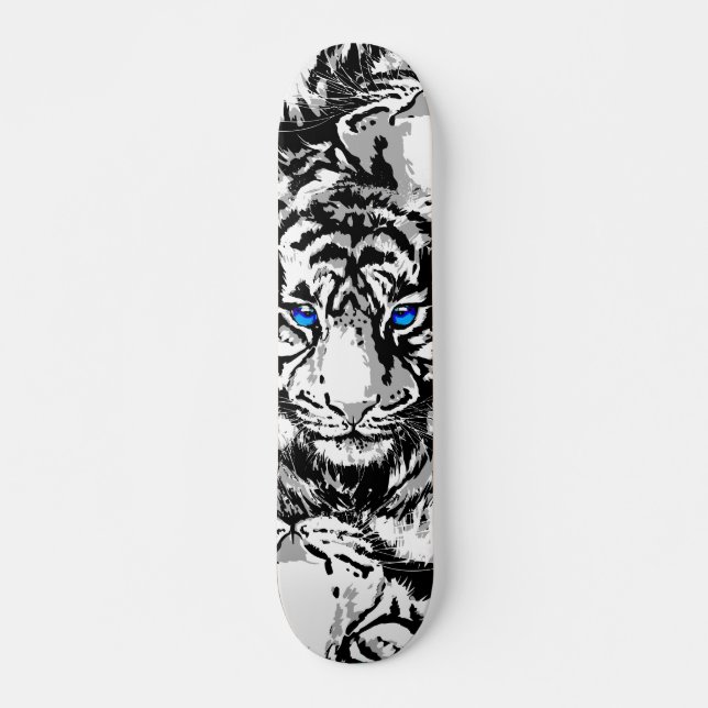 Sibiriska vita tigerskateboard Deck Mini Skateboard Bräda 18,5 Cm (Framsida)
