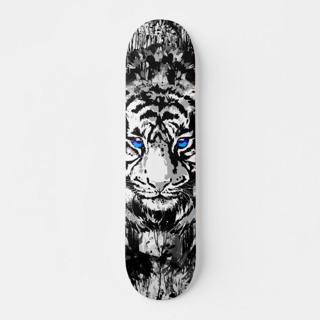 Sibiriska vita tigerskateboard Deck Mini Skateboard Bräda 18,5 Cm (Framsida)