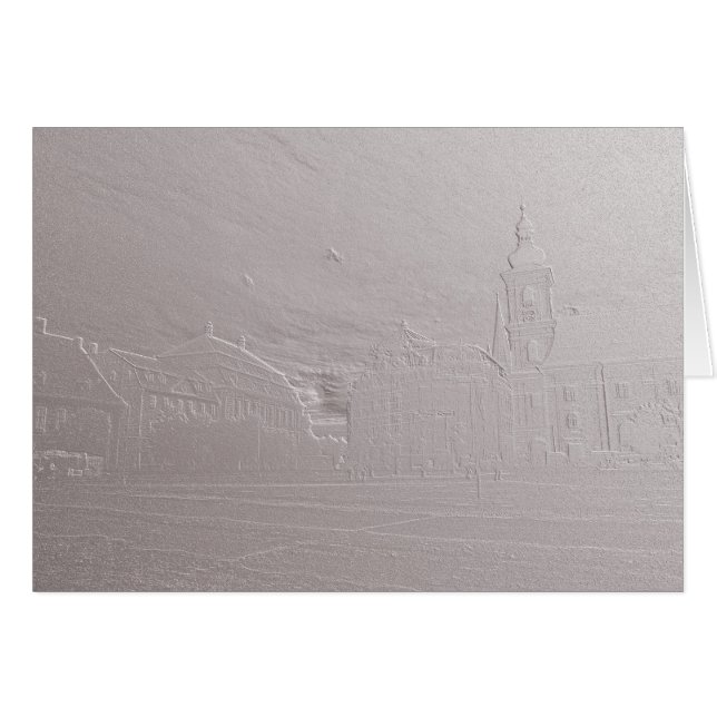 Sibiu-basorelief, stort kort (Framsidan Horizontal)