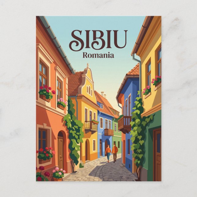 Sibiu gränd Rumänien Vykort (Framsida)