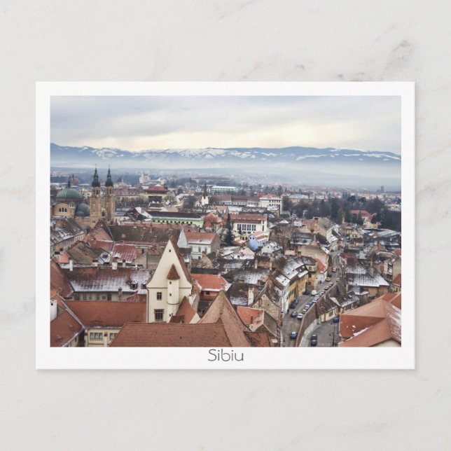 Sibiu panorama vykort (Framsida)