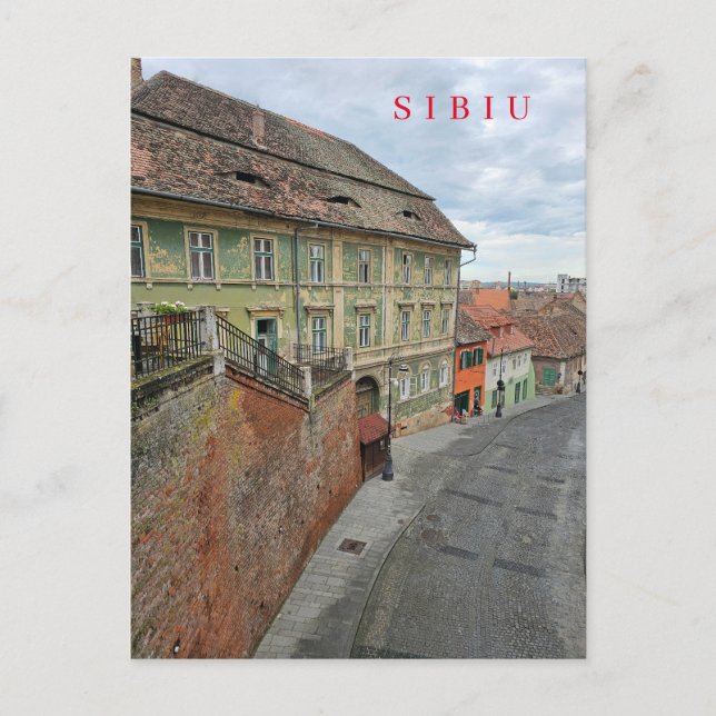 Sibiu-vyvykort för byggnad vykort (Framsida)