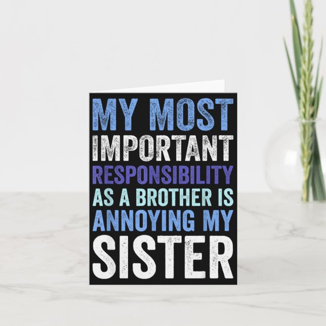Siblings Rivalry Annoying My Sister Funny Brother  Kort (Framsida)
