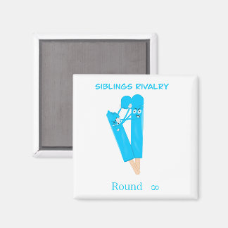 Siblings Rivalry – Funny Popsicle Illustration Magnet