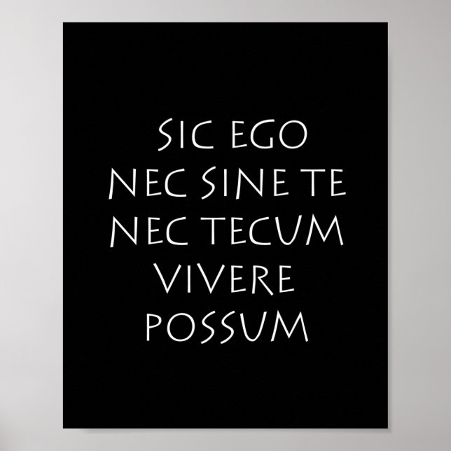 Sic ego nec sine te nec tecum vivere possum poster (Framsidan)