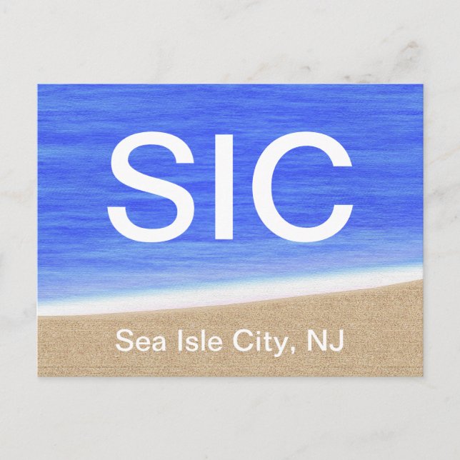 SIC Sea Isle City NJ Beach-vykort Vykort (Framsida)