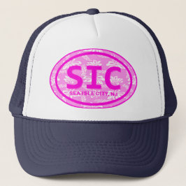 SIC Sea Isle City NJ Rosa Blommigt Beach Märkre Ha Keps