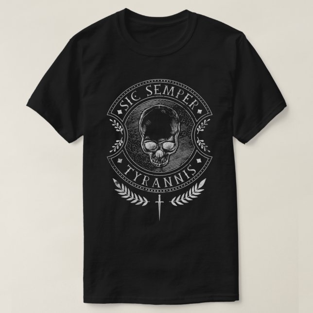 Sic Semper Tyrannis Premium T Shirt (Design framsida)