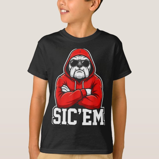 Sic'em Bulldogs Graphic Men Women Kid Boy Girl  T Shirt (Framsida)