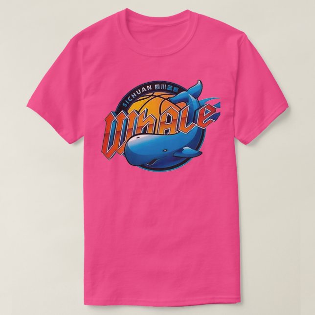 Sichuan Blue Whales CBA Chinese Basketball Whale L T Shirt (Design framsida)