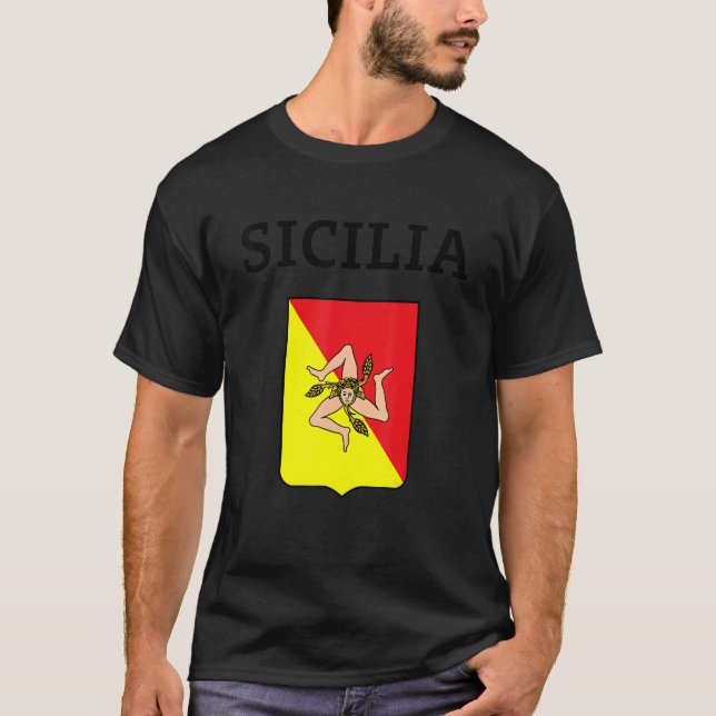 Sicilia Flag Sicily Palermo Italy 2 T Shirt (Framsida)