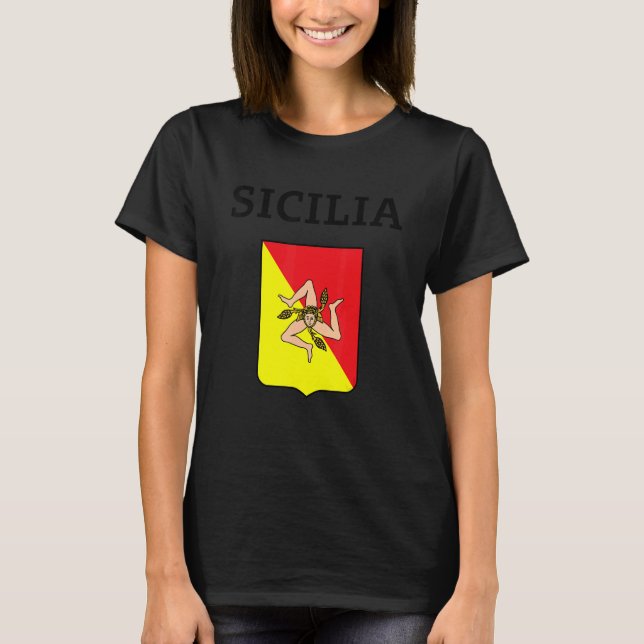 Sicilia Flag Sicily Palermo Italy 2 T Shirt (Framsida)