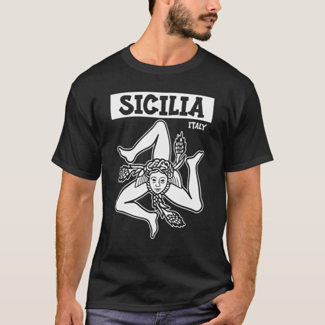 Sicilia Flag Sicily Palermo Italy 2 T Shirt (Framsida)