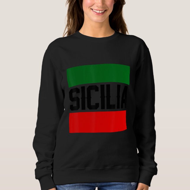 Sicilia Flag Sicily Palermo Italy 37 T Shirt (Framsida)