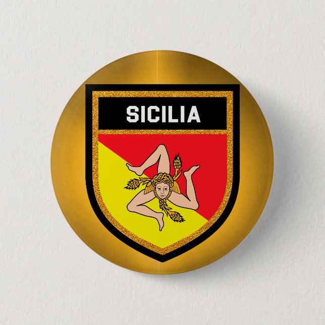 Sicilia Flagga Knapp (Framsida)