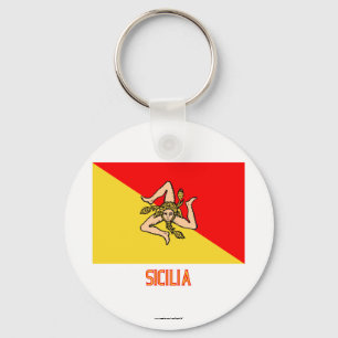 Sicilia flagga med namn nyckelring
