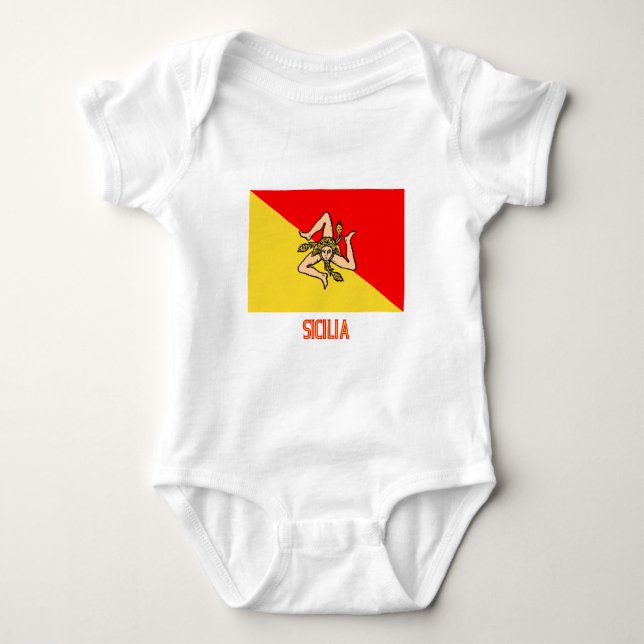 Sicilia flagga med namn t shirt (Framsida)