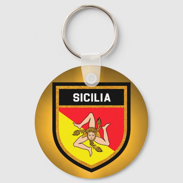 Sicilia Flagga Nyckelring (Framsida)