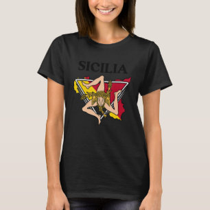 Sicilia Flagga Sicily Palermo Italien 14 T Shirt