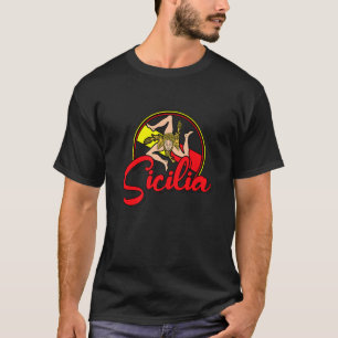 Sicilia Flagga Sicily Palermo Italien 18 T Shirt