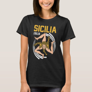 Sicilia Flagga Sicily Palermo Italien 30 T Shirt