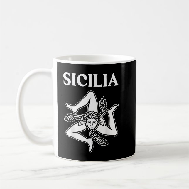 Sicilia Flagga Sicily Palermo Italien Kaffemugg (Vänster)