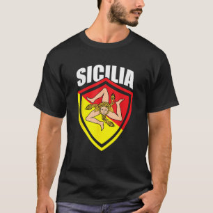 Sicilia Flagga Sicily Palermo Italien T Shirt