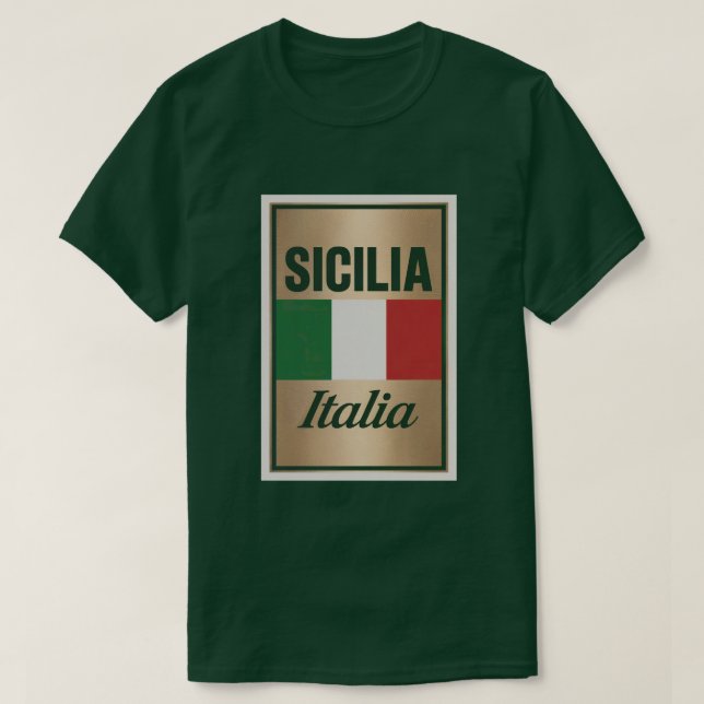 Sicilia Italia Grönt T-Shirt (Design framsida)