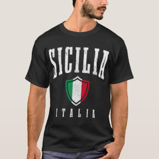 Sicilia Italien Sicily Italia Italia Flagga Pul T Shirt