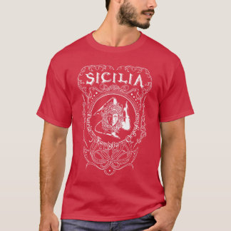 Sicilia Italyrinacria Heraldik Hem Stolthet Familj T Shirt