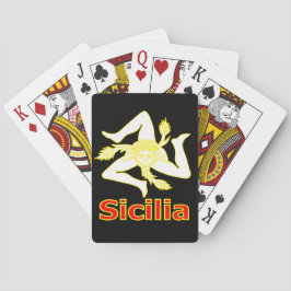 Sicilia med Trinacria-symbol T-shirt Casinokort